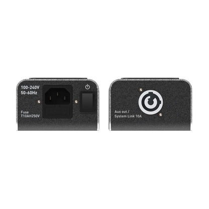 IsoTek V5 Polaris Netzleiste Anschlussfeld mit Netzeingang, Sicherung und System-Link-Ausgang