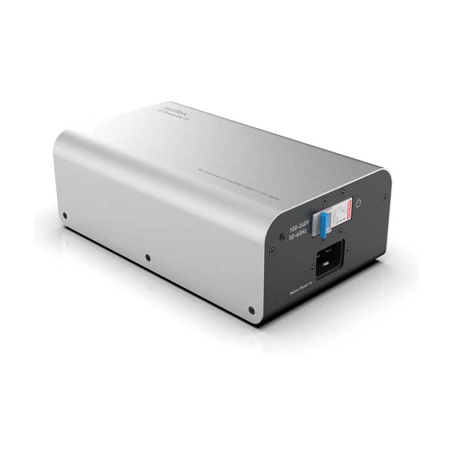 IsoTek V5 Syncro Uni 16 A DC-Blocker Schrägansicht in Silber