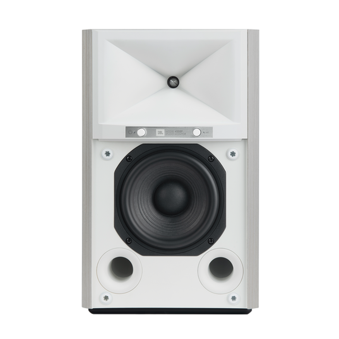JBL 4305P Studio Monitor Aktivlautsprecher White Aspen Frontansicht ohne Grill