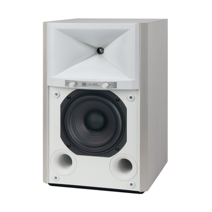 JBL 4305P Studio Monitor Aktivlautsprecher White Aspen Dreiviertelansicht links ohne Grill