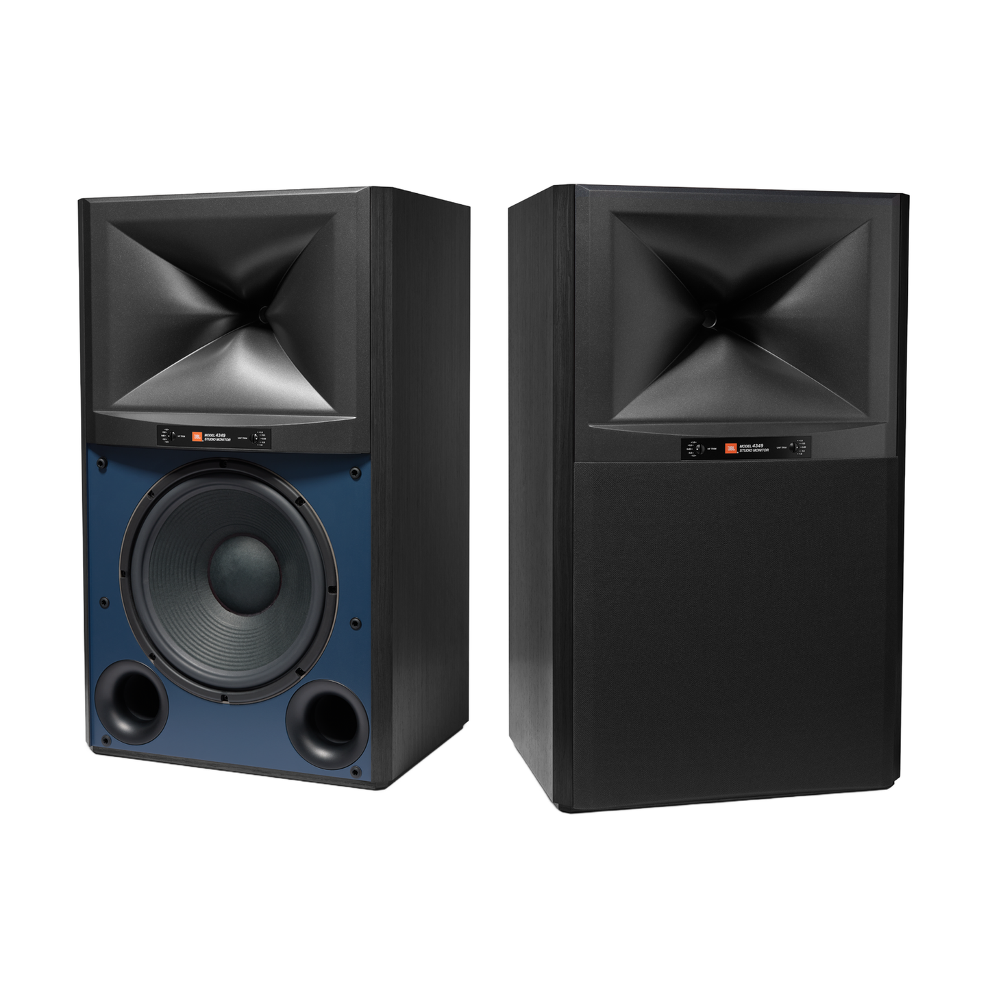 JBL 4349 Studio Monitor schwarz Stereopaar Frontansicht
