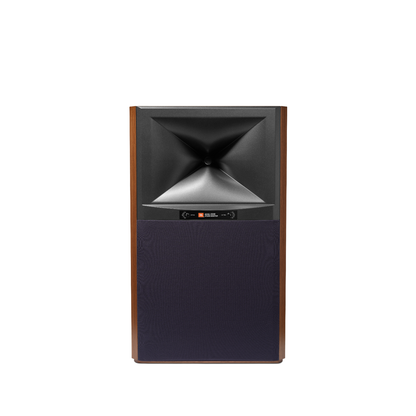 JBL 4349 Studio Monitor Walnuss Frontansicht mit Grill
