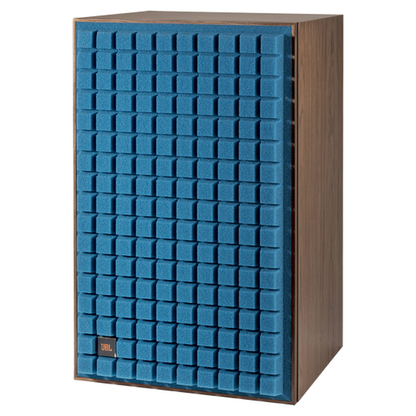 JBL L100 Classic MKII Regallautsprecher blau Schrägansicht mit Grill