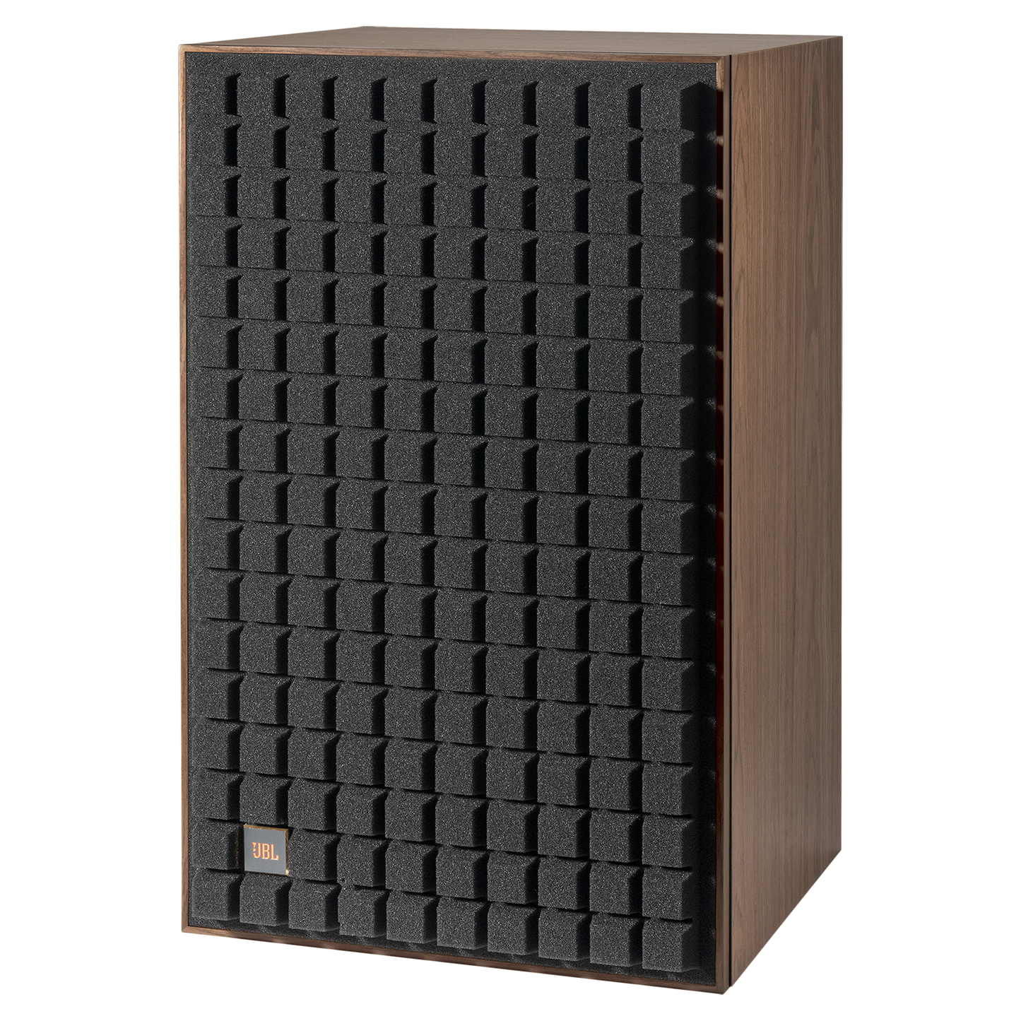 JBL L100 Classic MKII Regallautsprecher schwarz Schrägansicht mit Grill