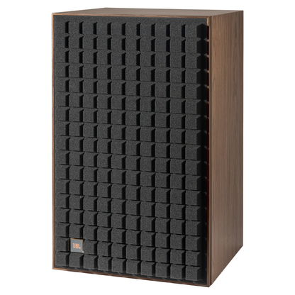 JBL L100 Classic MKII Regallautsprecher schwarz Schrägansicht mit Grill