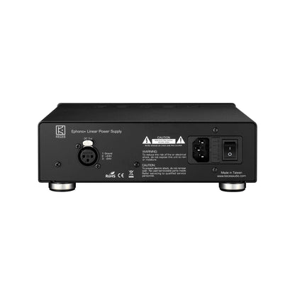 KECES Ephono+ Phono-Vorverstärker Anschlussfeld Linear-Netzteil mit DC-Ausgang und Netzschalter