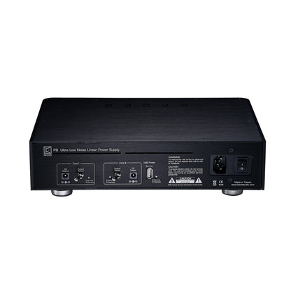 KECES P8 Dual Linearnetzteil Rückansicht mit DC-Ausgängen beider Zonen und USB-Power
