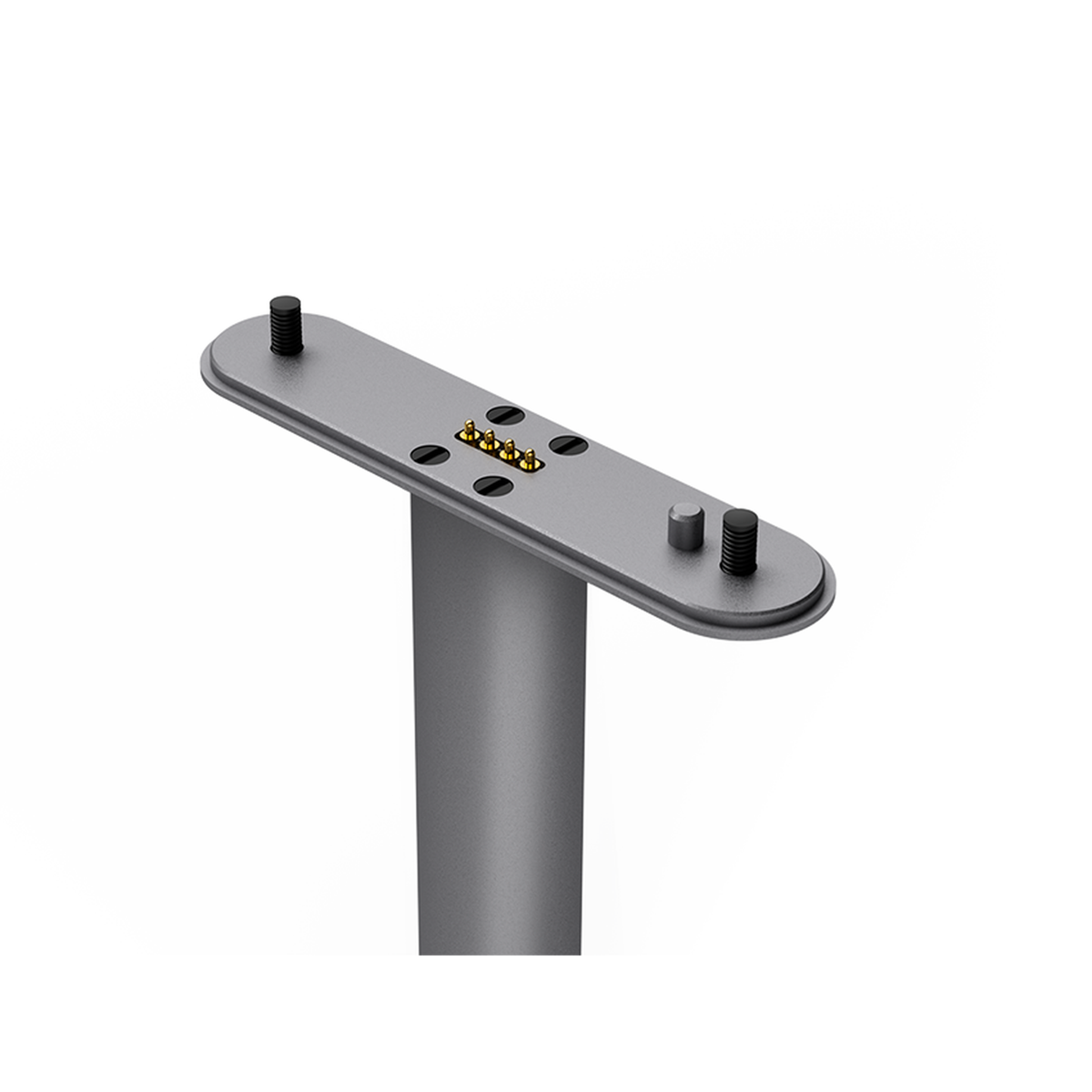 Leica Floor Stand 1 Beamer-Standfuss Detailansicht Montageplatte mit Pin-Kontakten zur Stromführung