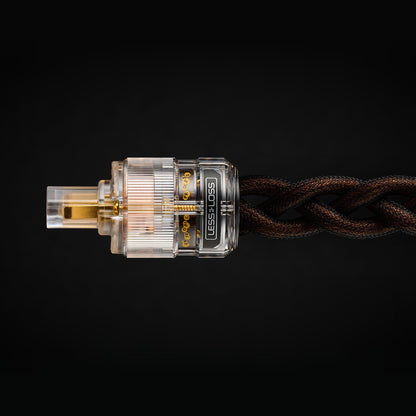 LessLoss C-MARC Stellar Double Entropic Netzkabel Detailansicht IEC-Gerätestecker C13