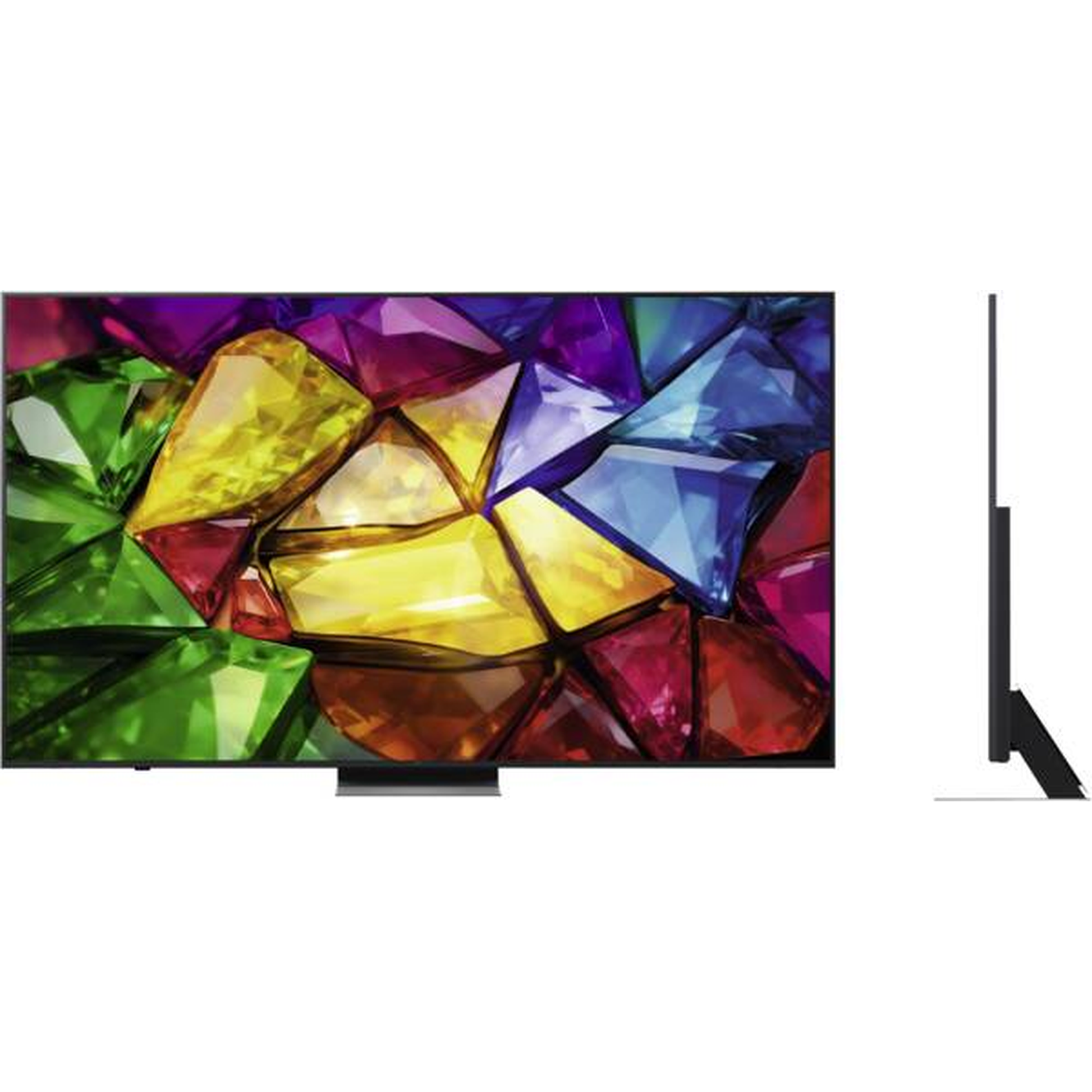LG 86MRGB88B9B Mini-RGB-Fernseher Frontansicht mit Seitenprofil