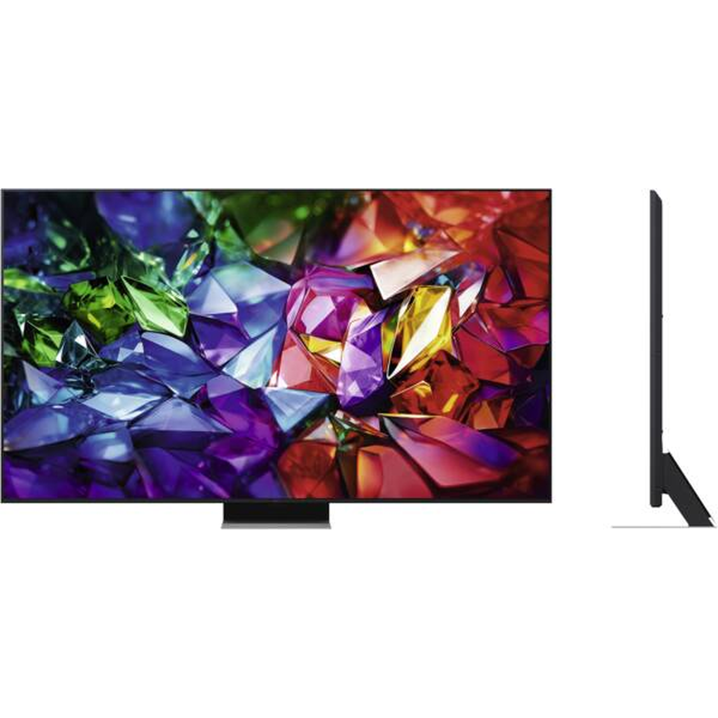 LG 86MRGB96B9B Micro-RGB-Fernseher Frontansicht mit Seitenprofil
