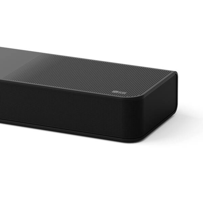 LG DS95TR Soundbar Detailansicht Gehäuseecke mit perforierter Abdeckung