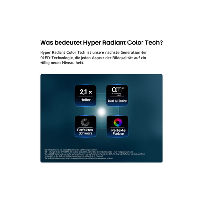 LG OLED48G69LS OLED-Fernseher Feature-Darstellung Hyper Radiant Color Tech