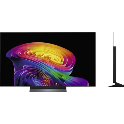 LG OLED55C69LB OLED-Fernseher Frontansicht mit Seitenprofil
