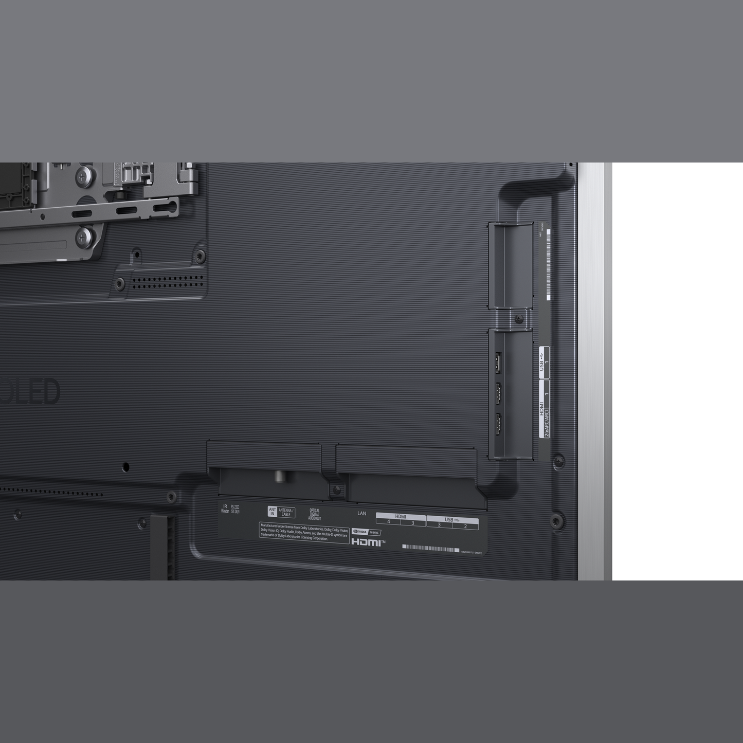 LG OLED55G67LW OLED-Fernseher Anschlussfeld auf der Rueckseite