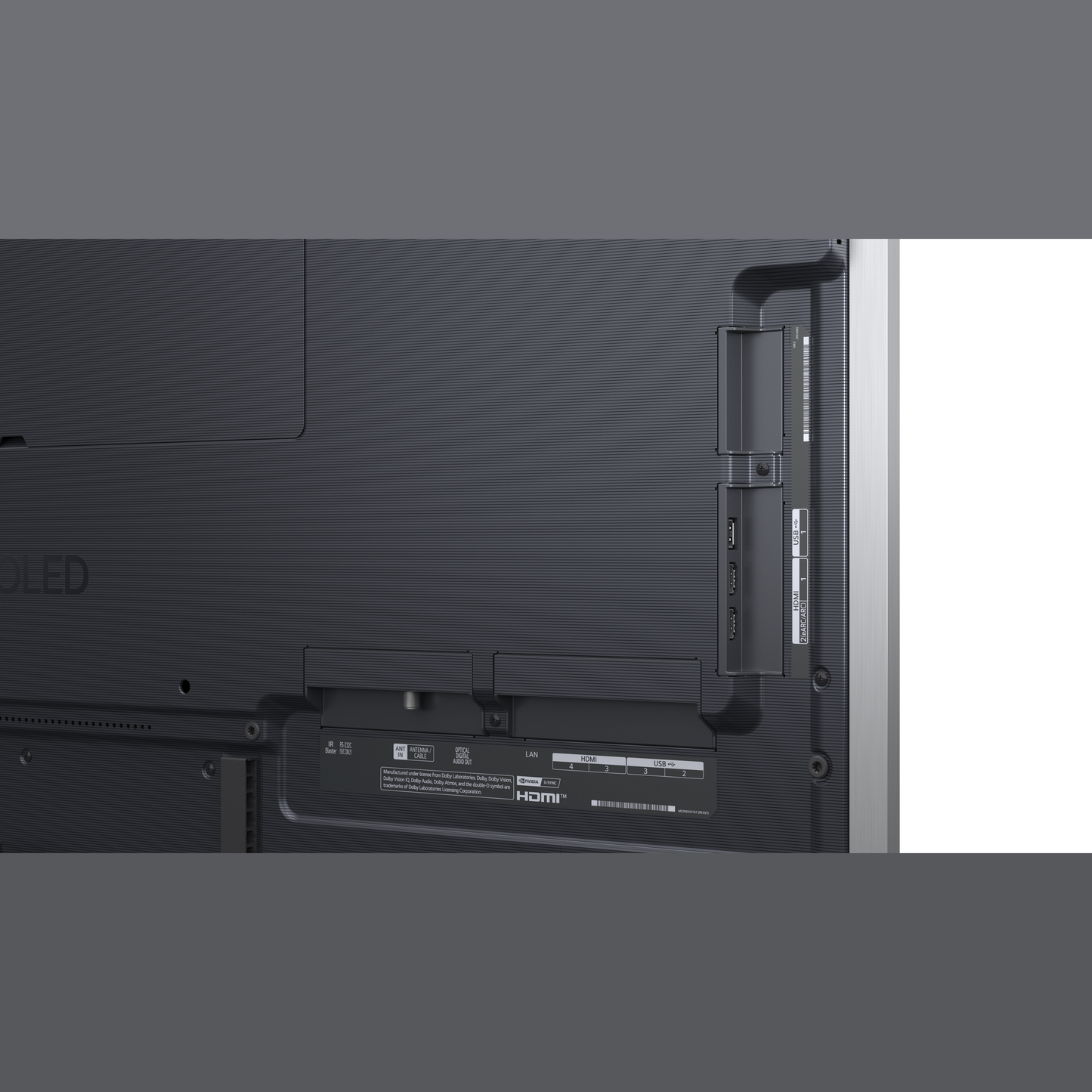 LG OLED55G69LS OLED-Fernseher Anschlussfeld auf der Rueckseite