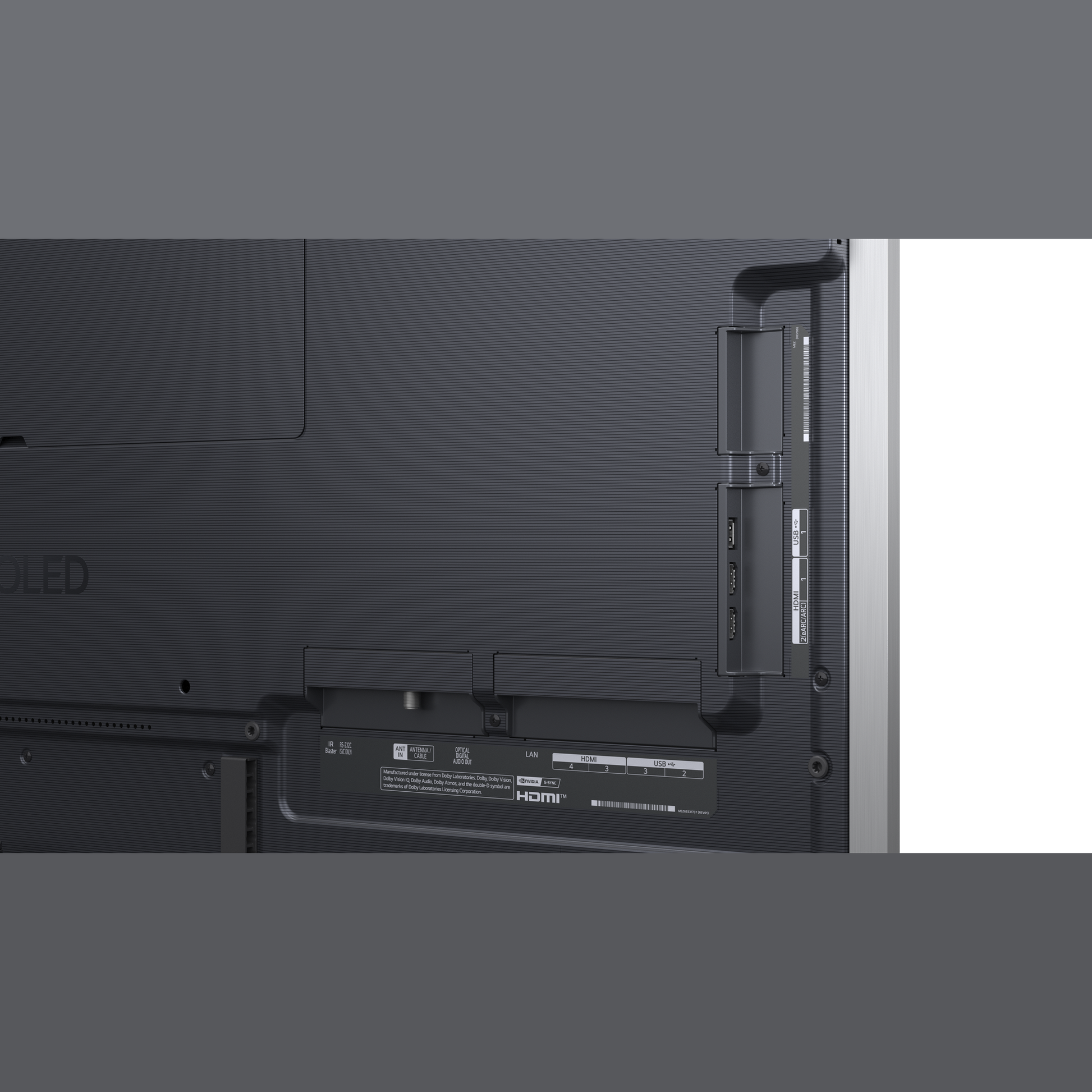 LG OLED55G69LS OLED-Fernseher Anschlussfeld auf der Rueckseite