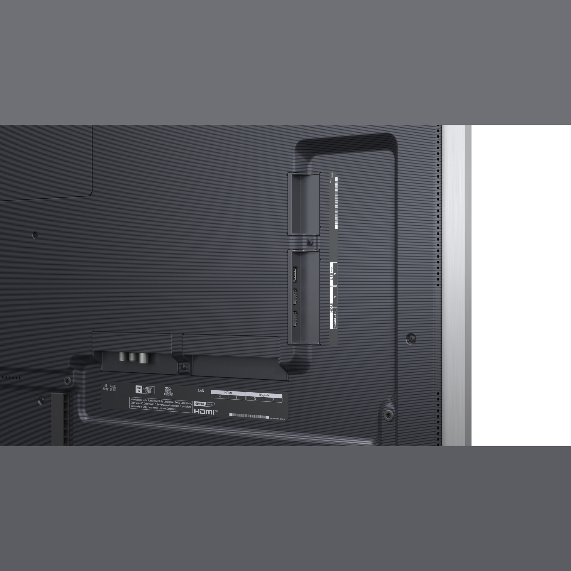 LG OLED65G69LS OLED-Fernseher Anschlussfeld auf der Rueckseite