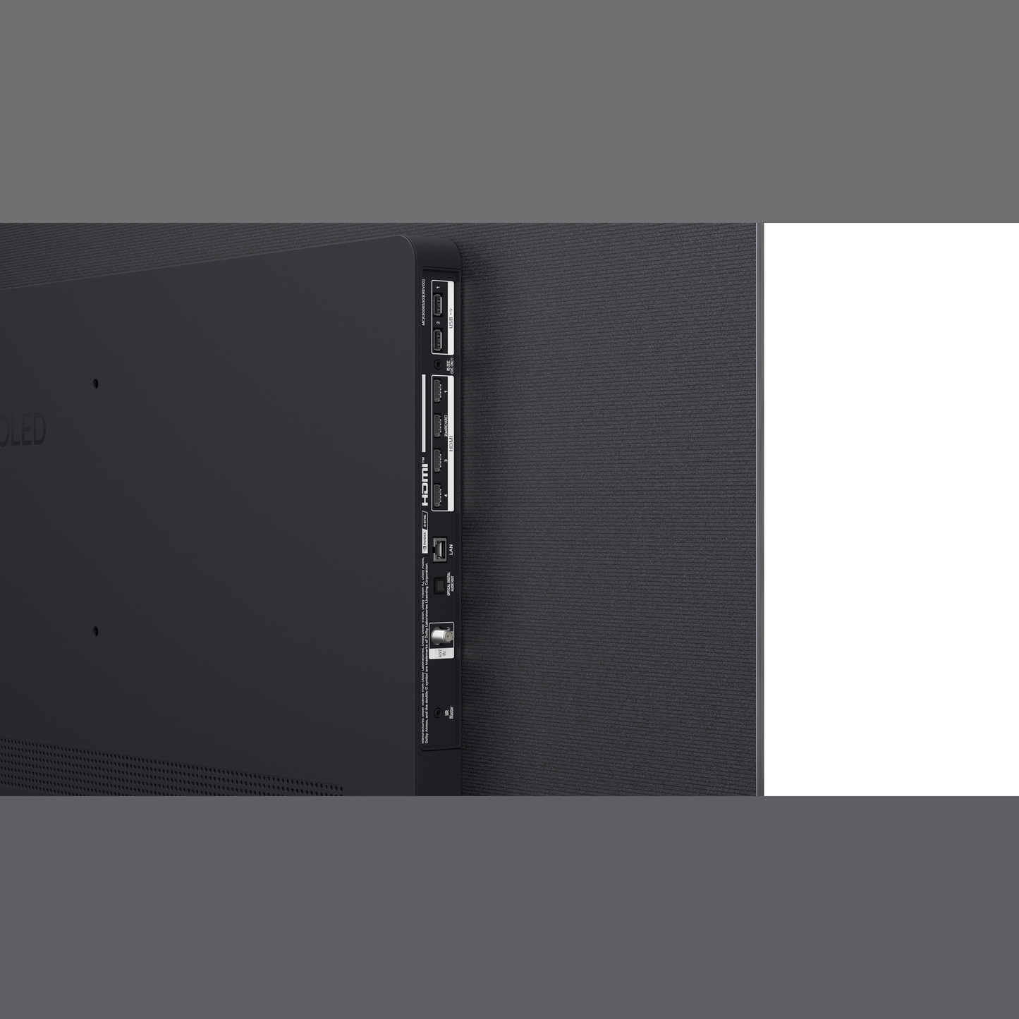 LG OLED77C69LB OLED-Fernseher Anschlussfeld auf der Rueckseite