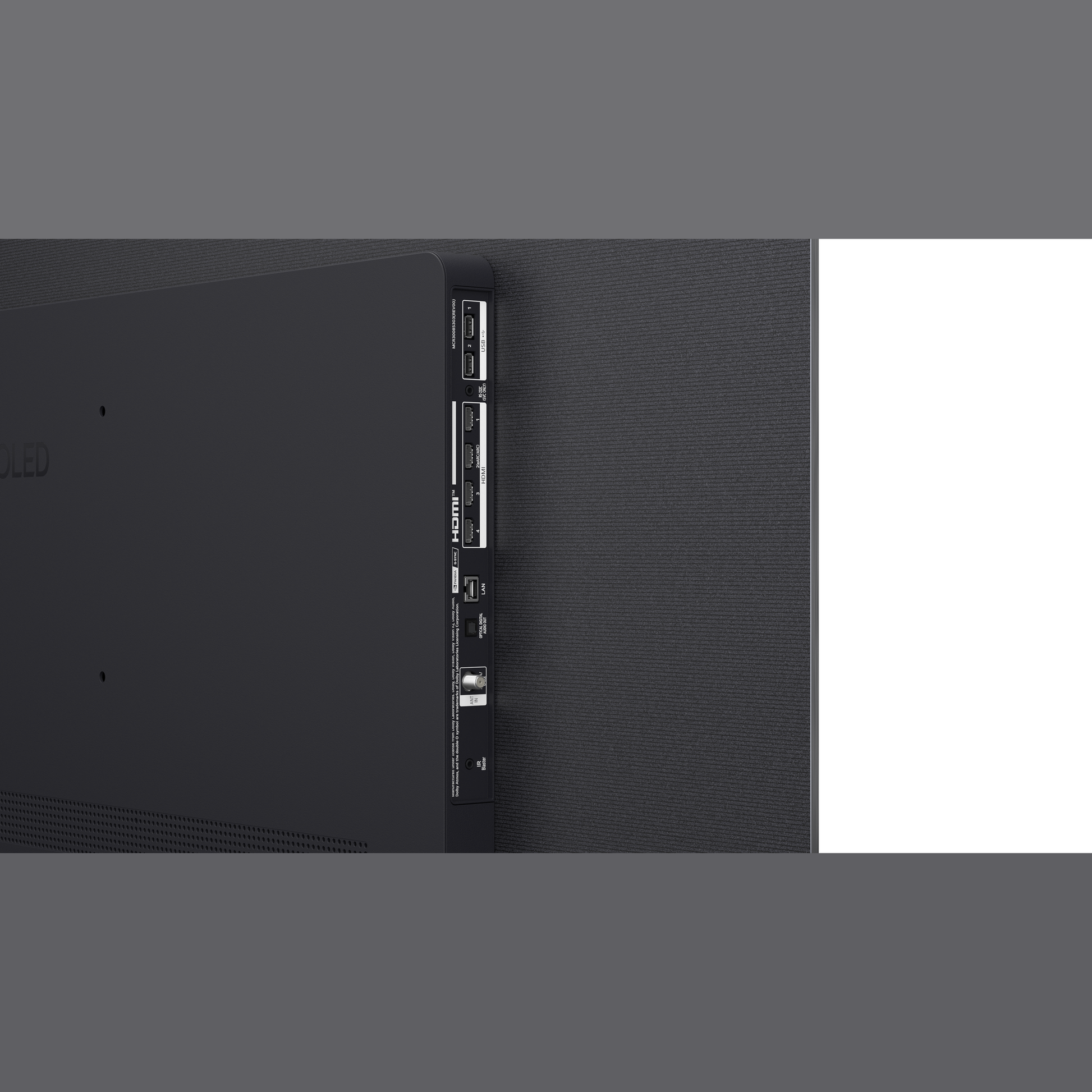 LG OLED77C69LB OLED-Fernseher Anschlussfeld auf der Rueckseite
