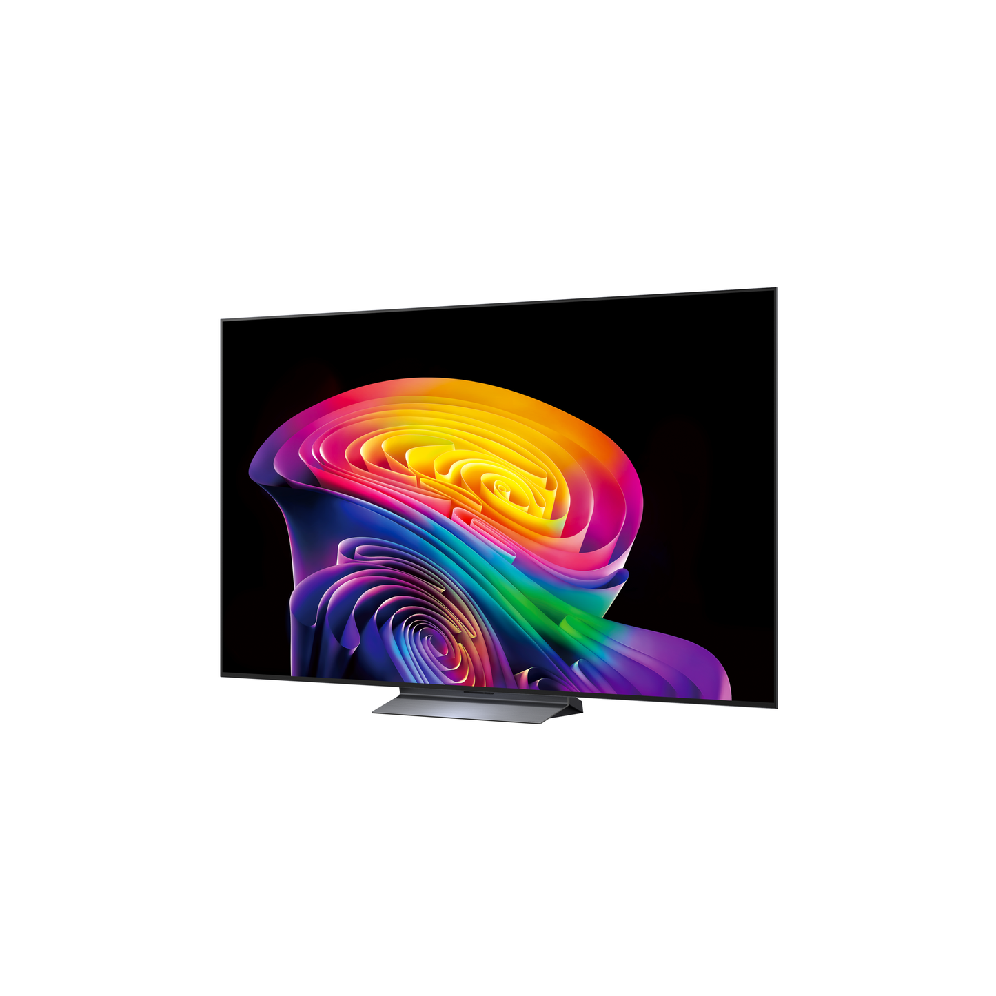 LG OLED77C69LB OLED-Fernseher Schraegansicht