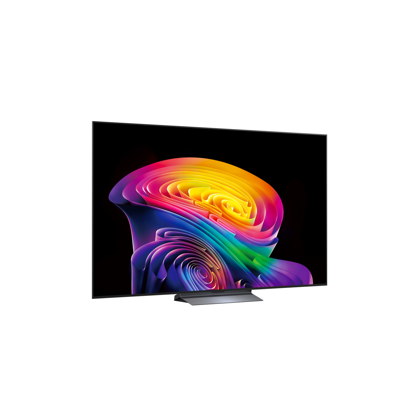 LG OLED77C69LB OLED-Fernseher Schraegansicht
