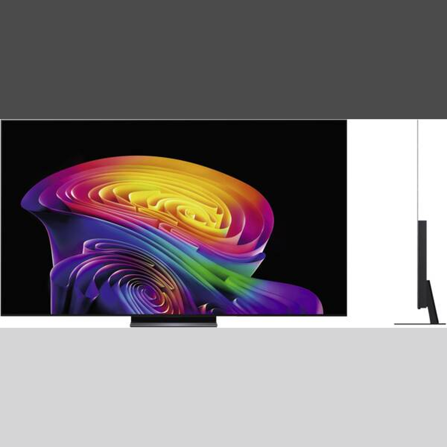 LG OLED83C69LB OLED Fernseher Frontansicht mit Seitenprofil