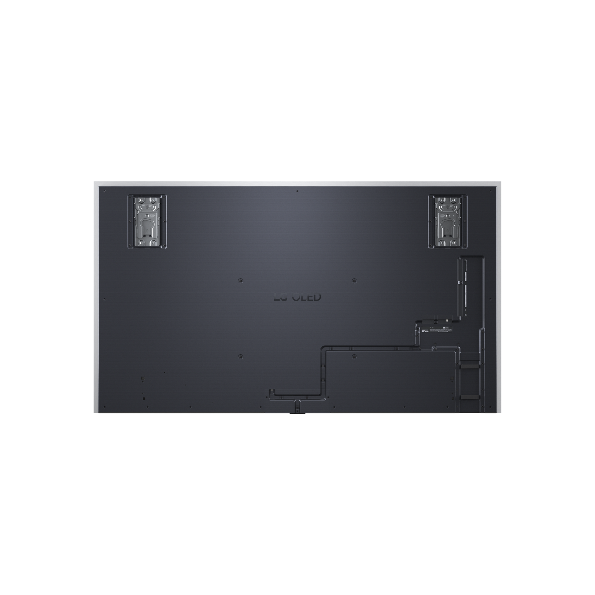 LG OLED97G67LW OLED Fernseher Rueckansicht mit montierter Wandhalterung