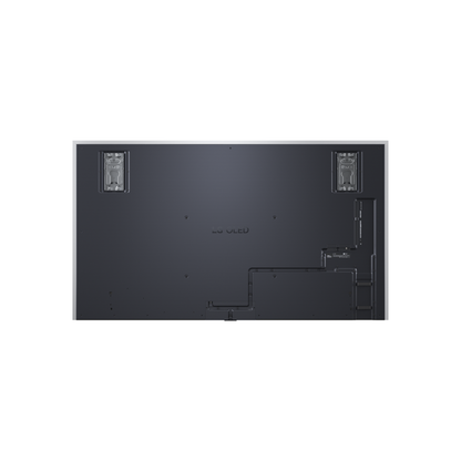 LG OLED97G67LW OLED Fernseher Rueckansicht mit montierter Wandhalterung