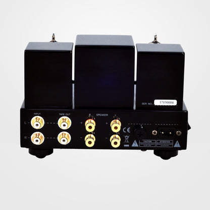 Line Magnetic LM-MINI 84IA Kopfhörerverstärker, Rückansicht mit Anschlussfeld