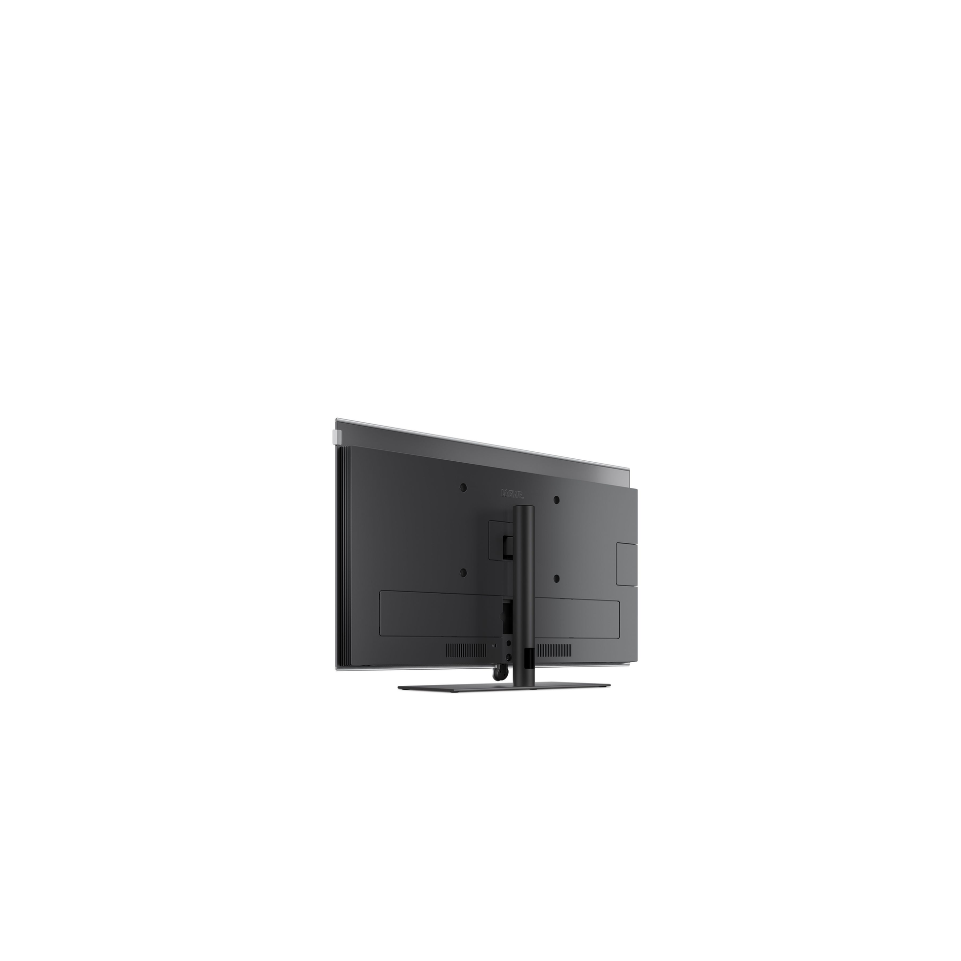 Loewe antares 42 OLED-Fernseher Rückansicht auf Tischfuss mit Anschlussbereich