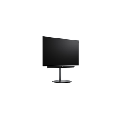 Loewe antares 55 OLED-Fernseher Seitenansicht auf Standfuss, schräg von vorne