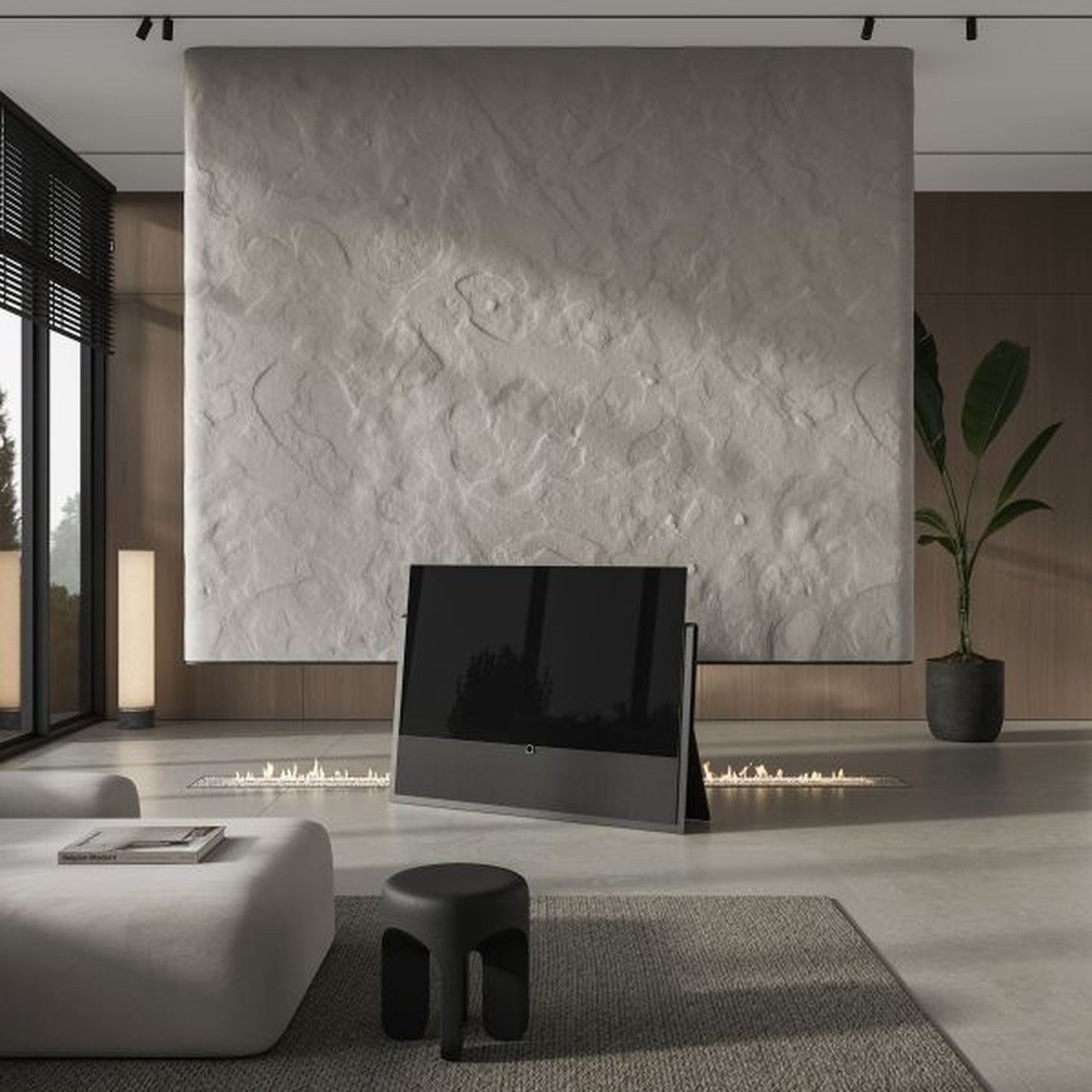 Loewe Iconic Inspire.55 OLED-Fernseher Graphitgrau im Wohnzimmer