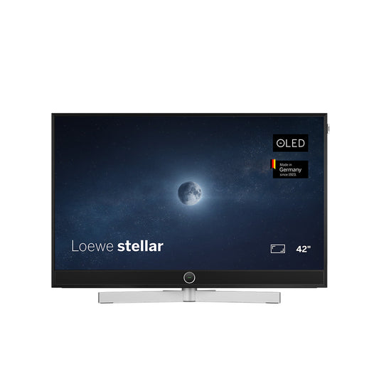 Loewe Stellar 42 DR+ OLED-Fernseher alu black lava Vidaa Frontansicht