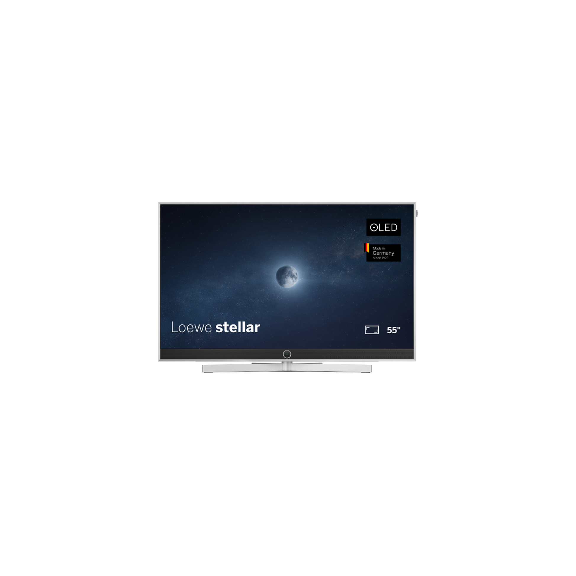 Loewe Stellar 55 DR+ OLED-Fernseher alu black lava Vidaa Frontansicht