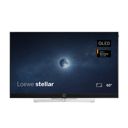 Loewe Stellar 65 DR+ OLED-Fernseher alu black lava Vidaa Frontansicht