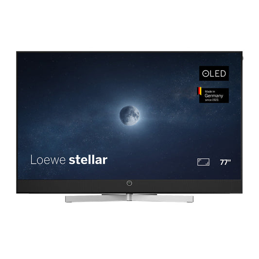 Loewe Stellar 77 DR+ OLED-Fernseher alu black Vidaa Frontansicht