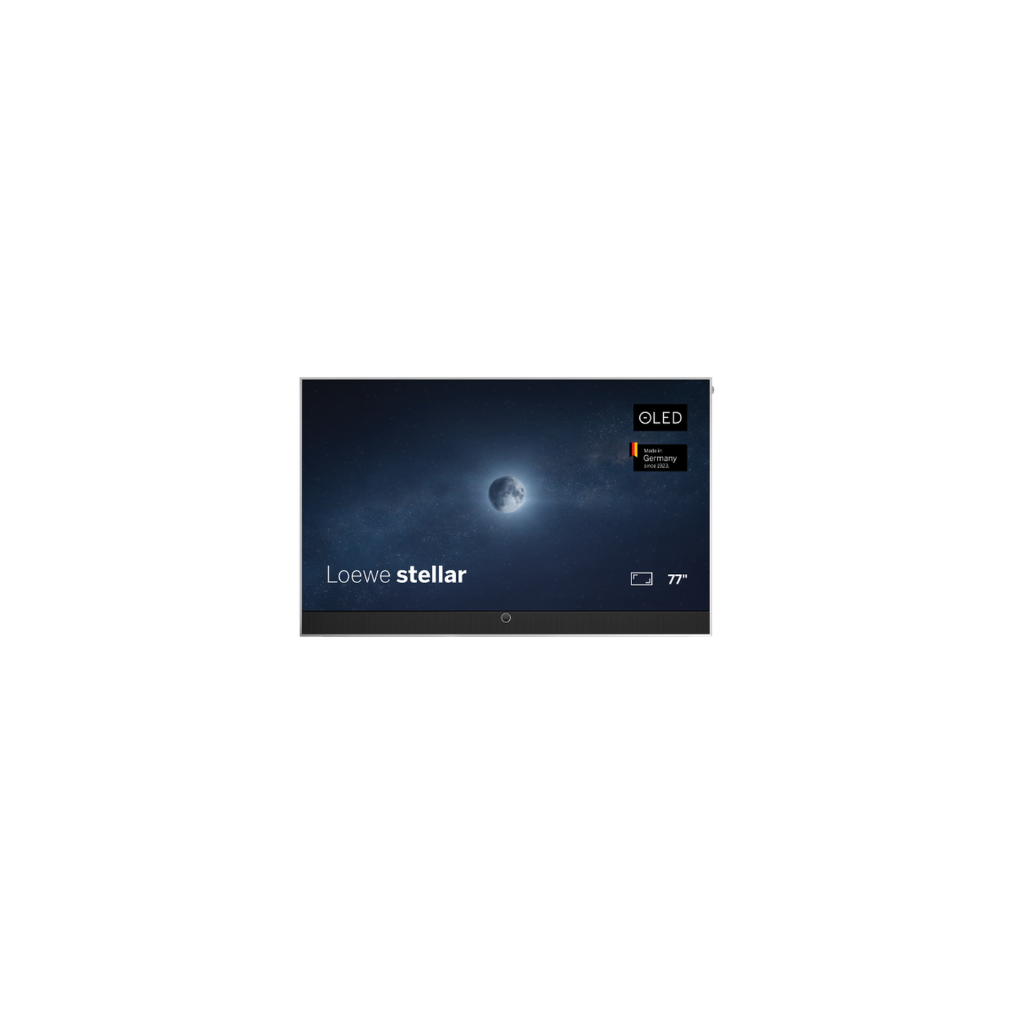 Loewe Stellar 77 DR+ OLED-Fernseher alu matt Vidaa Frontansicht