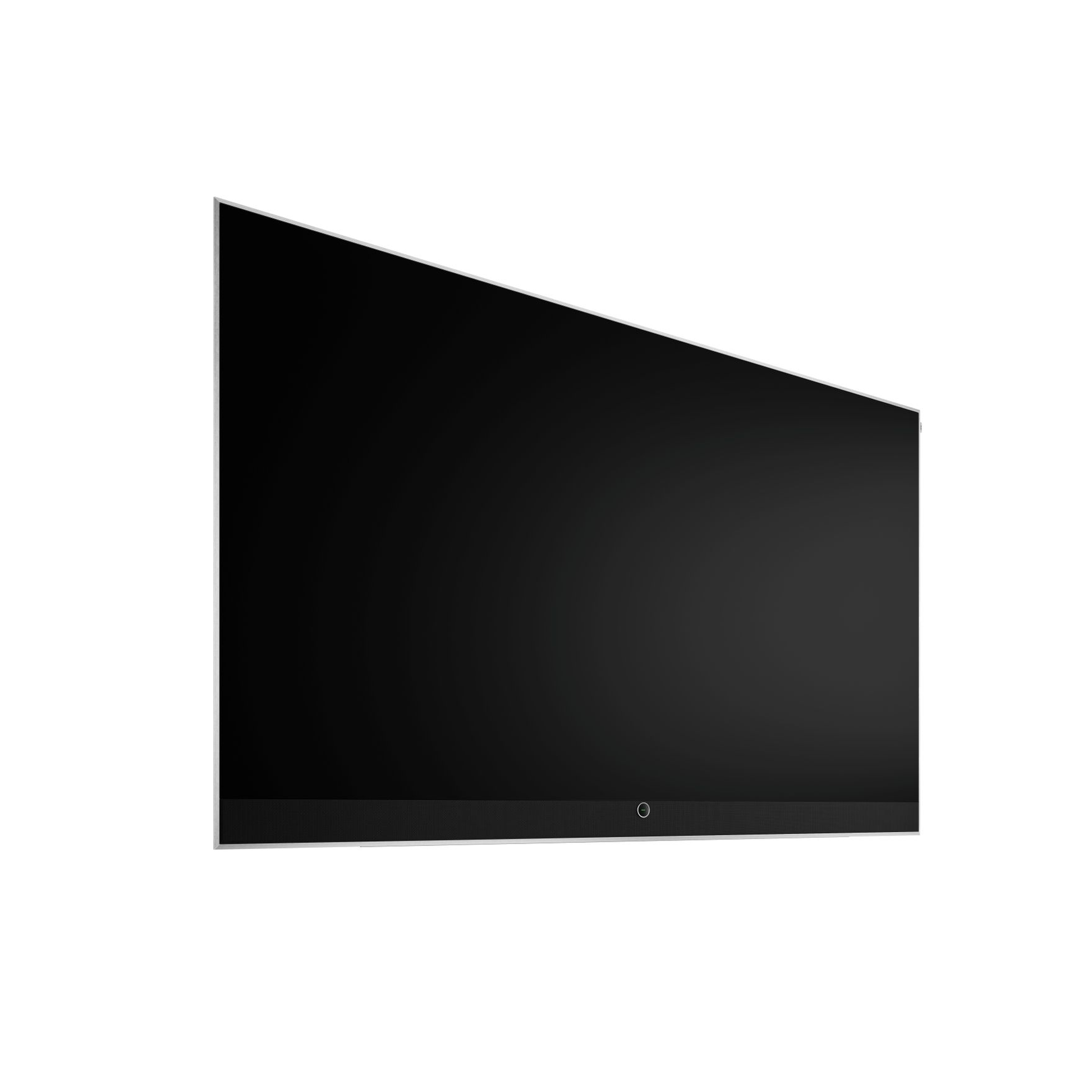 Loewe Stellar 97 DR+ OLED-Fernseher alu black Vidaa Seitenansicht, Wandhalterung-Detail