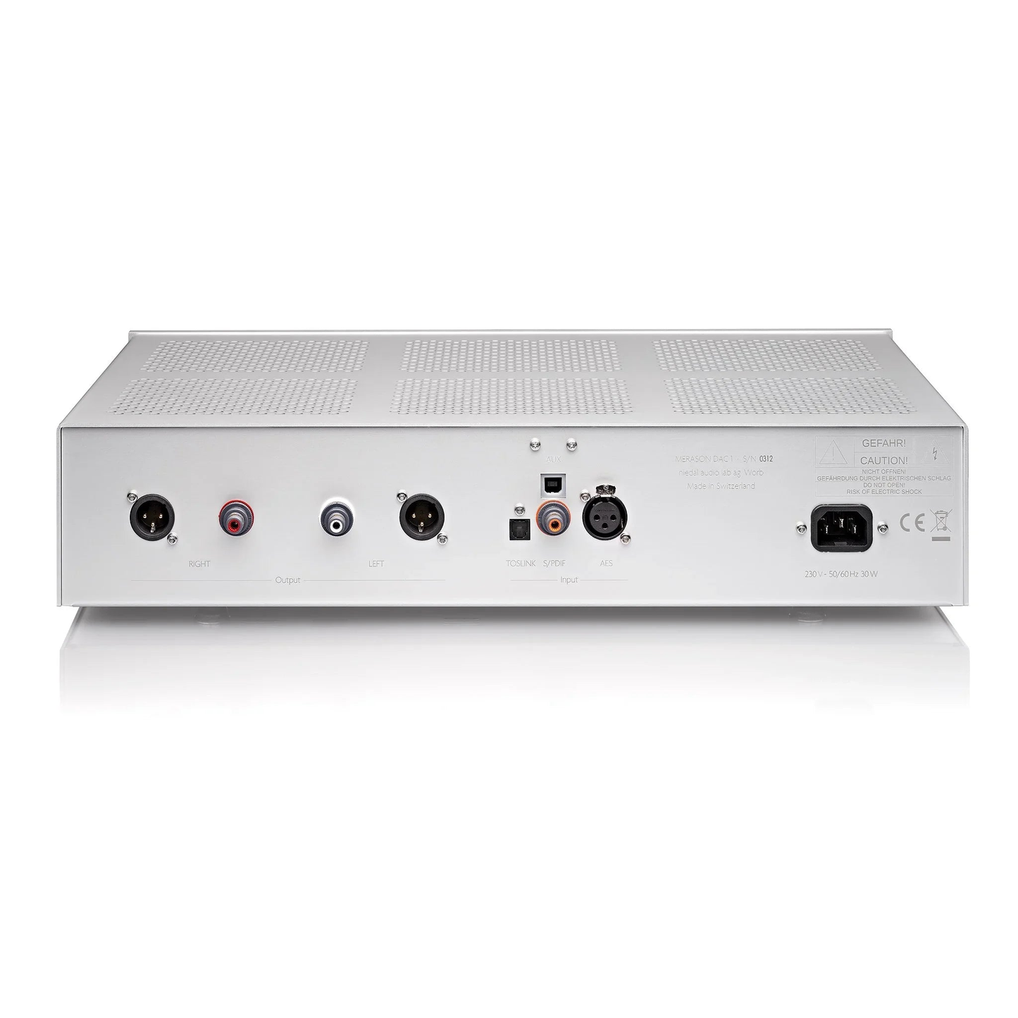 Merason DAC 1 Mk II D/A-Wandler Silber Rückansicht