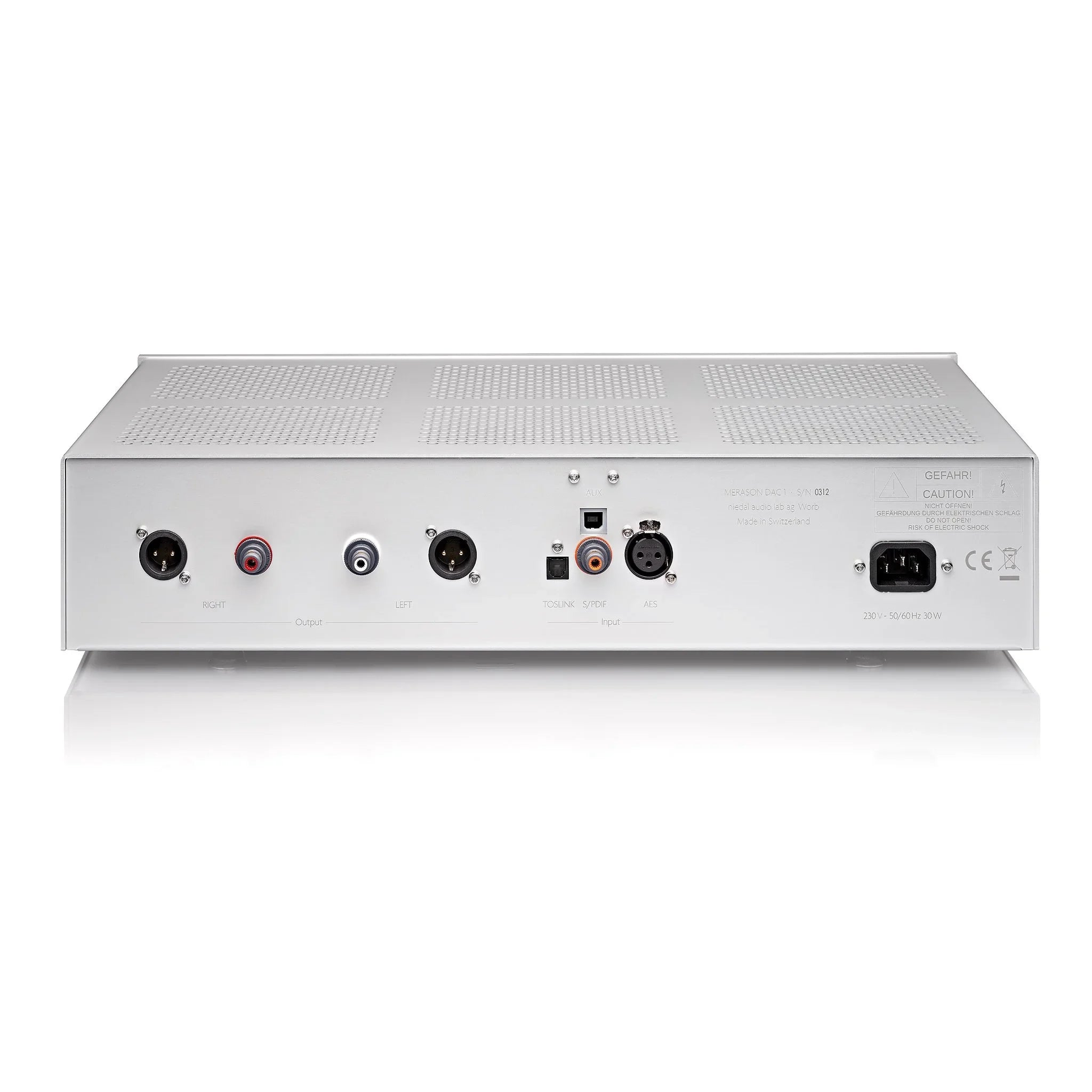 Merason DAC 1 Mk II D/A-Wandler Silber Rückansicht