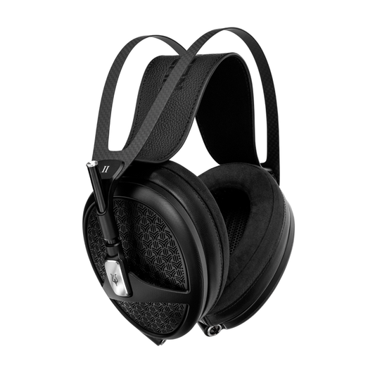 Meze Audio Empyrean II Over-Ear-Kopfhörer Seitenansicht mit Karbon-Kopfbügel