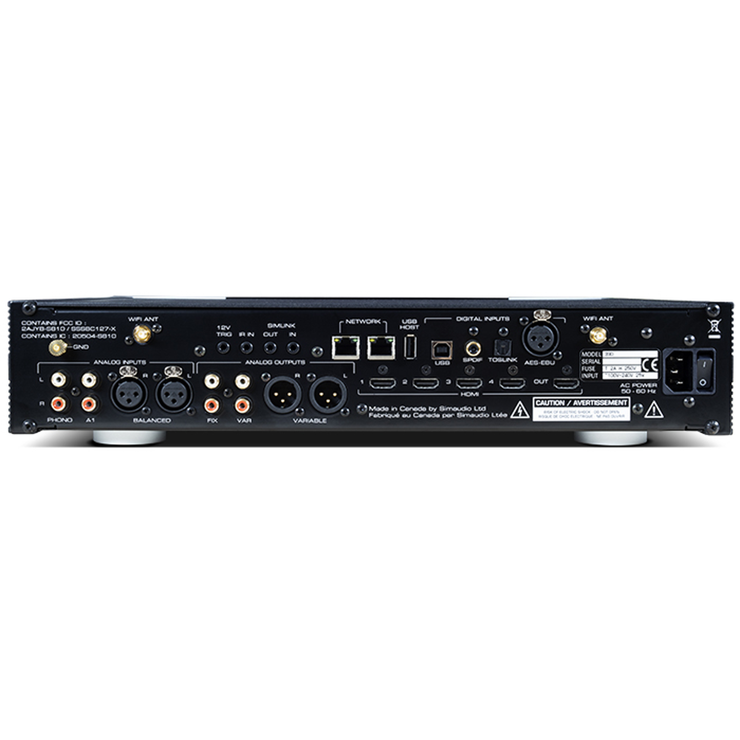 MOON 390 Netzwerkplayer und Vorverstärker Rückansicht – Vorführmodell des HiFi-Sets 390 + 330A