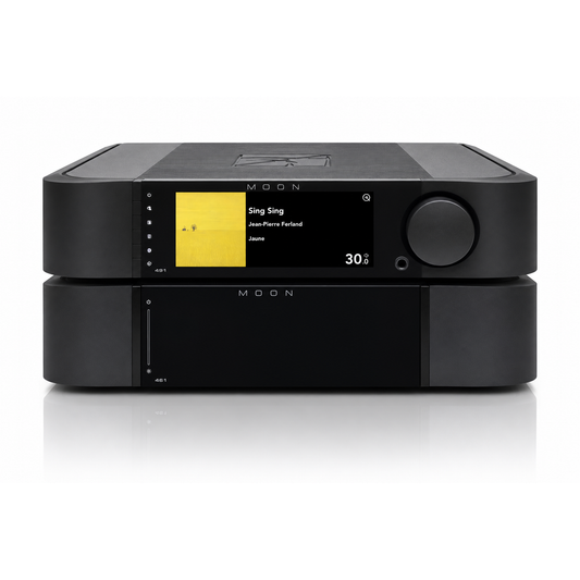 MOON 461 + 491 Compass HiFi-Set Frontansicht schwarz