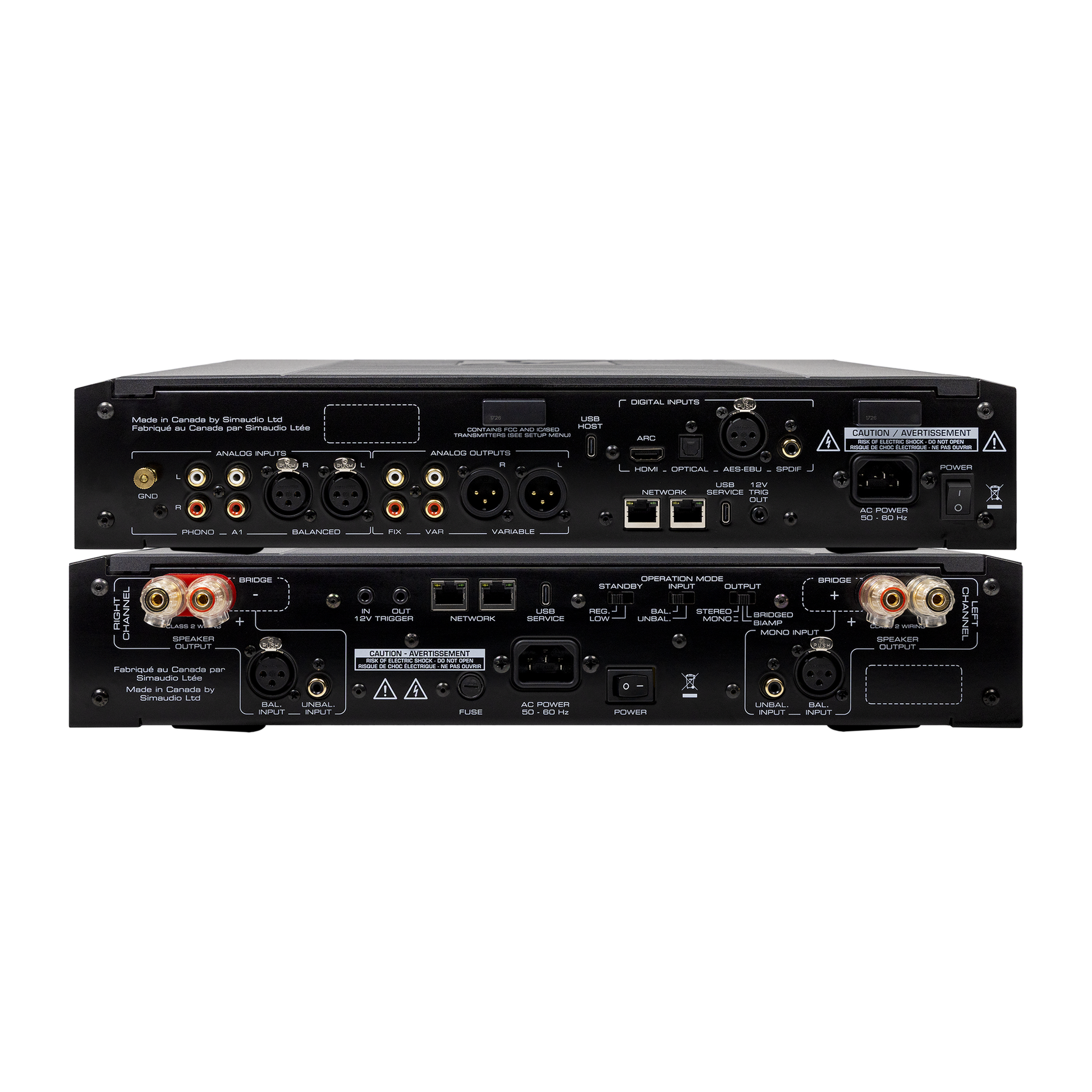 MOON 461 + 491 Compass HiFi-Set Rückansicht silber schwarz