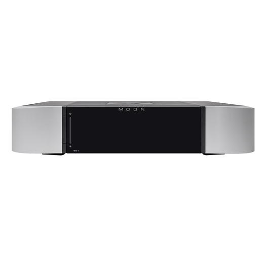 MOON 461 Stereo-Endstufe Compass Frontansicht silber