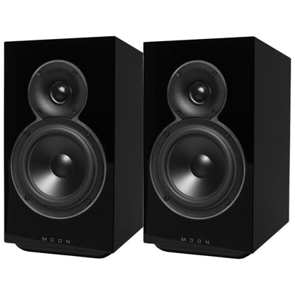 MOON Voice 22 Regallautsprecher Stereopaar schwarz hochglanz – im Set schwarz/schwarz