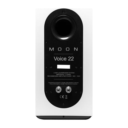 MOON Voice 22 Regallautsprecher Rückansicht weiss hochglanz – im Set schwarz/weiss