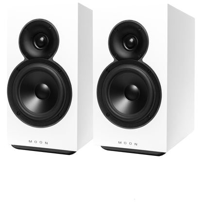MOON Voice 22 Regallautsprecher Stereopaar weiss hochglanz – im Set schwarz/weiss