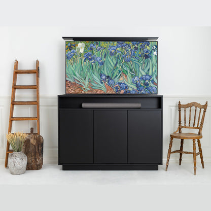 Multibrackets 4707 AV-Cabinet TV-Lift 55 Zoll Schwarz Lifestyle, Wohnraum, Fernseher ausgefahren